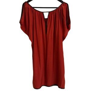 Kas New York 100% Silk Fire Orange Caftan Dress - Size Small